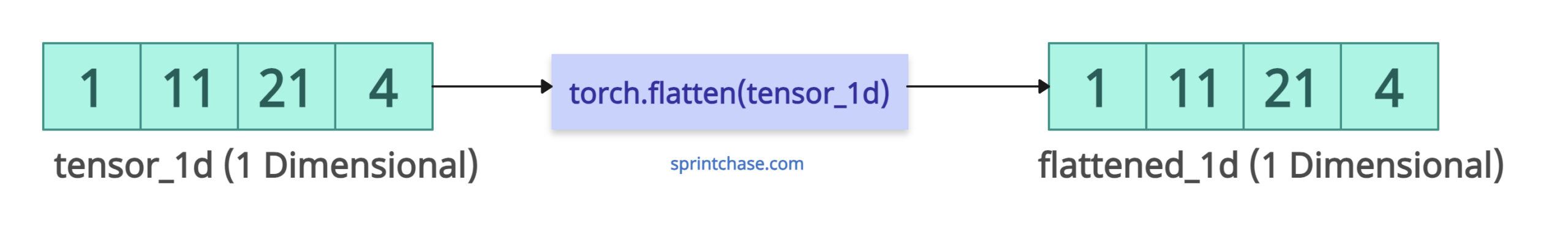 Flattening a 1D Tensor