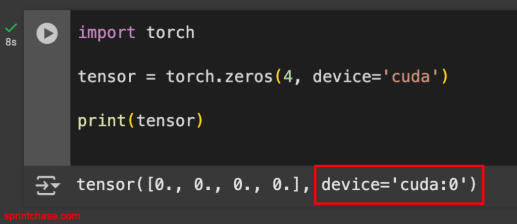Specifying device while using torch.zeros()