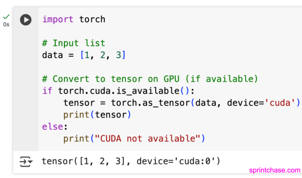 Specifying Device (CPU to GPU) on torch.as_tensor() method