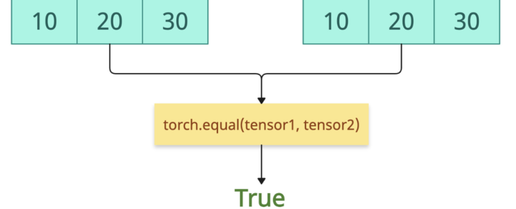 PyTorch torch.equal() method to compare tensors